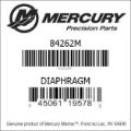 Bar codes for Mercury Marine part number 84262M