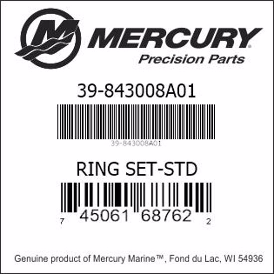 Bar codes for Mercury Marine part number 39-843008A01