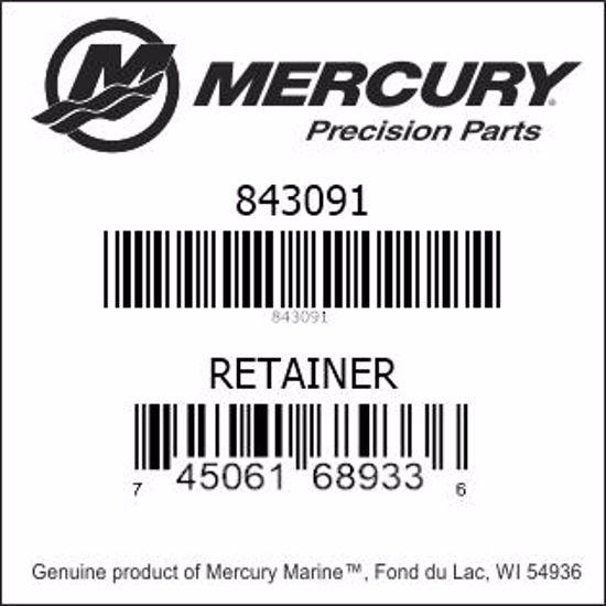 Bar codes for Mercury Marine part number 843091