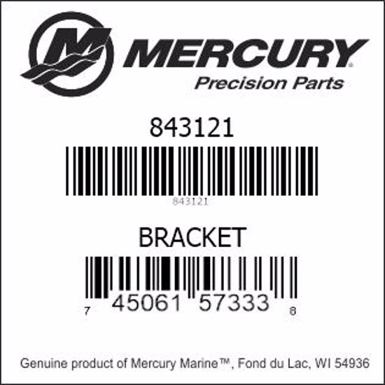 Bar codes for Mercury Marine part number 843121