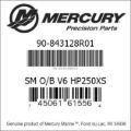 Bar codes for Mercury Marine part number 90-843128R01