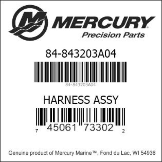 Bar codes for Mercury Marine part number 84-843203A04