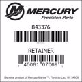 Bar codes for Mercury Marine part number 843376