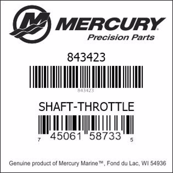 Bar codes for Mercury Marine part number 843423