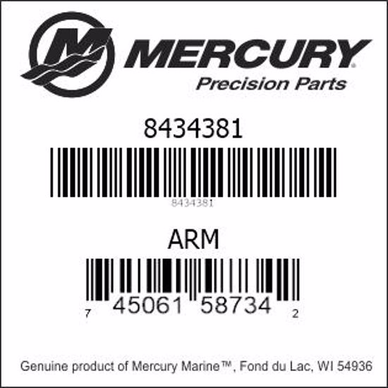 Bar codes for Mercury Marine part number 8434381