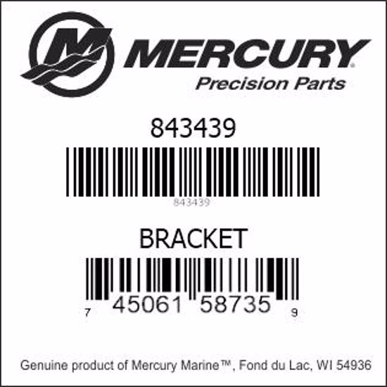 Bar codes for Mercury Marine part number 843439