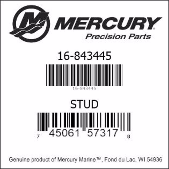 Bar codes for Mercury Marine part number 16-843445