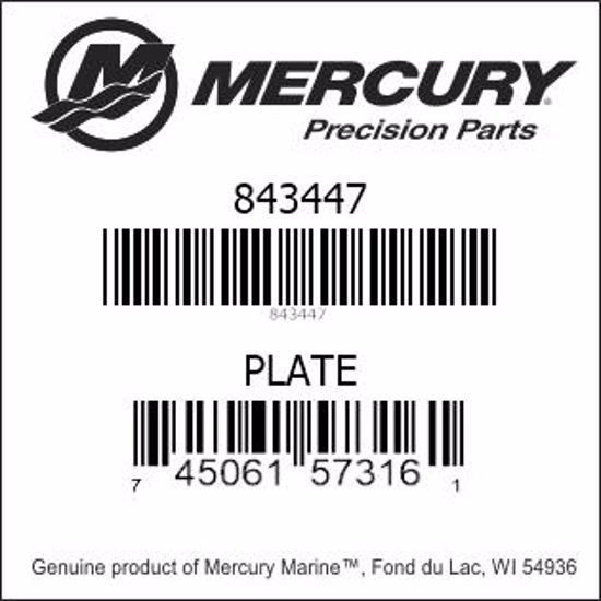 Bar codes for Mercury Marine part number 843447