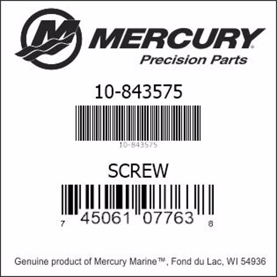 Bar codes for Mercury Marine part number 10-843575