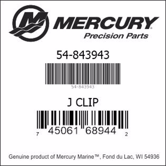 Bar codes for Mercury Marine part number 54-843943