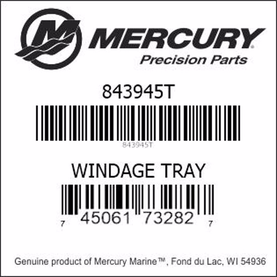 Bar codes for Mercury Marine part number 843945T