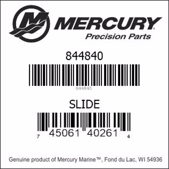 Bar codes for Mercury Marine part number 844840