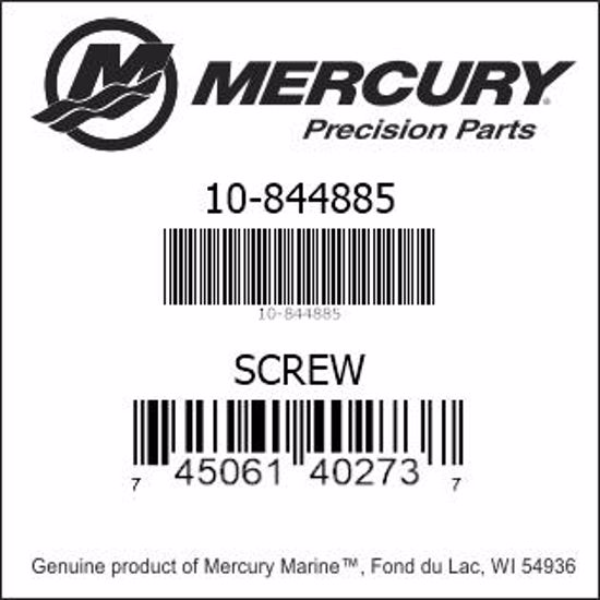 Bar codes for Mercury Marine part number 10-844885