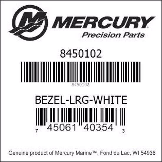 Bar codes for Mercury Marine part number 8450102