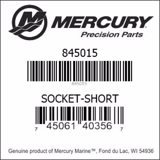 Bar codes for Mercury Marine part number 845015