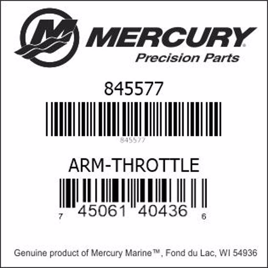 Bar codes for Mercury Marine part number 845577