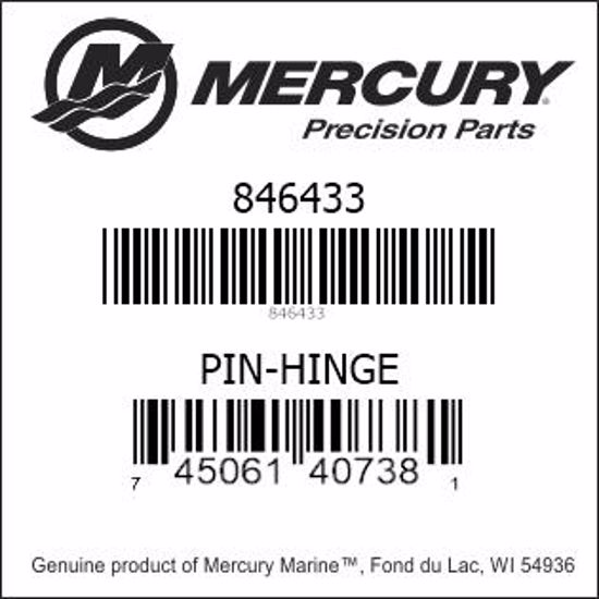 Bar codes for Mercury Marine part number 846433