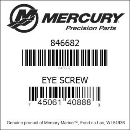 Bar codes for Mercury Marine part number 846682