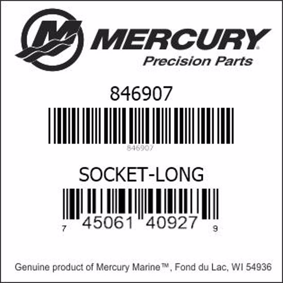 Bar codes for Mercury Marine part number 846907
