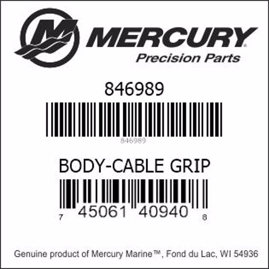 Bar codes for Mercury Marine part number 846989