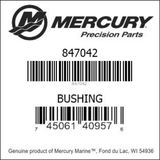 Bar codes for Mercury Marine part number 847042