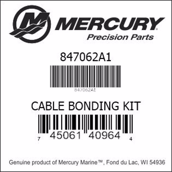 Bar codes for Mercury Marine part number 847062A1