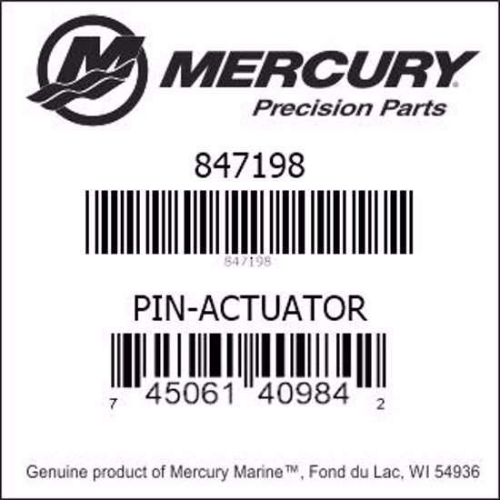 Bar codes for Mercury Marine part number 847198