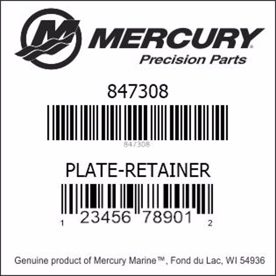 Bar codes for Mercury Marine part number 847308