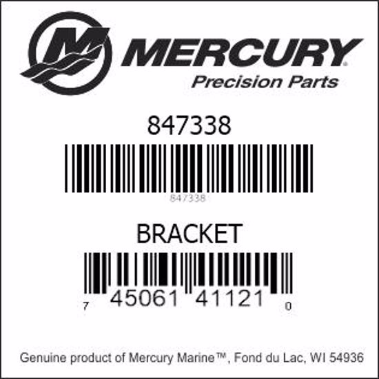 Bar codes for Mercury Marine part number 847338