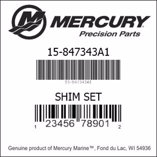 Bar codes for Mercury Marine part number 15-847343A1