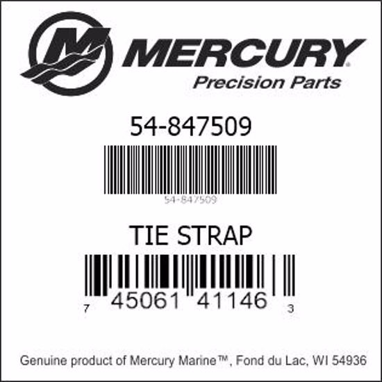Bar codes for Mercury Marine part number 54-847509