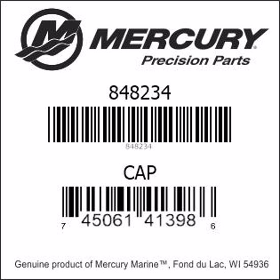 Bar codes for Mercury Marine part number 848234