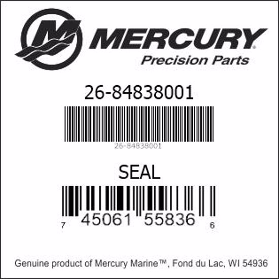 Bar codes for Mercury Marine part number 26-84838001