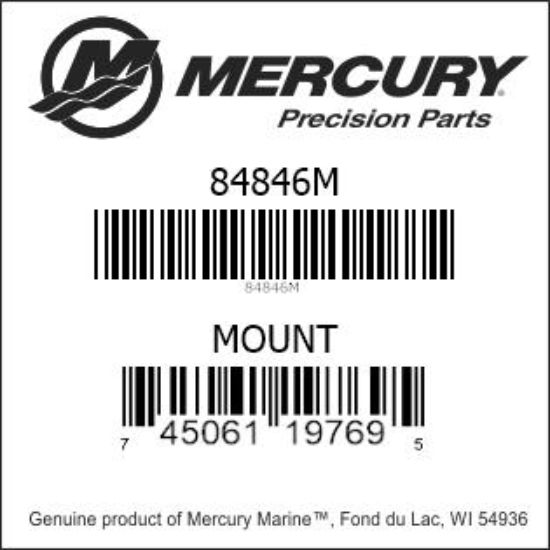 Bar codes for Mercury Marine part number 84846M