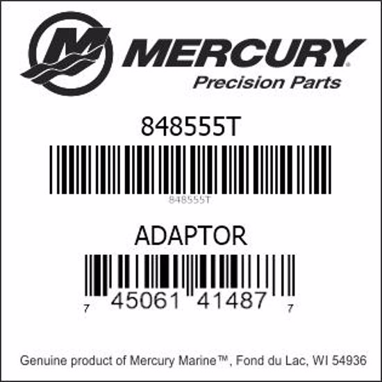 Bar codes for Mercury Marine part number 848555T