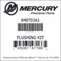 Bar codes for Mercury Marine part number 848703A1