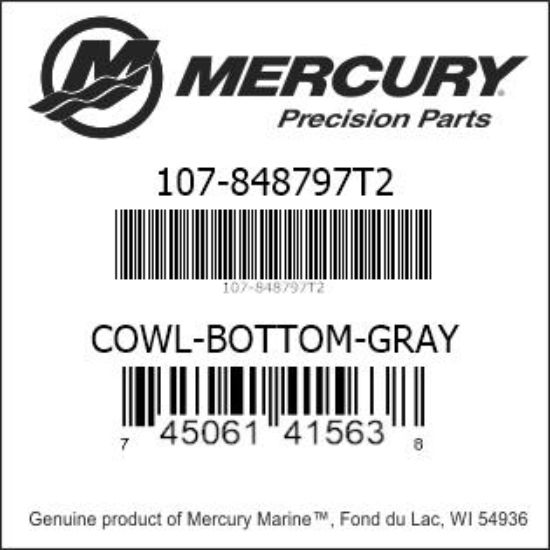 Bar codes for Mercury Marine part number 107-848797T2