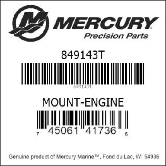 Bar codes for Mercury Marine part number 849143T