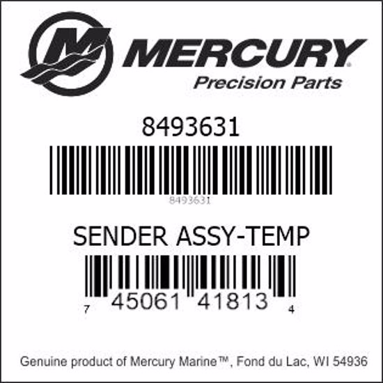 Bar codes for Mercury Marine part number 8493631