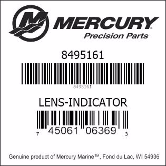 Bar codes for Mercury Marine part number 8495161
