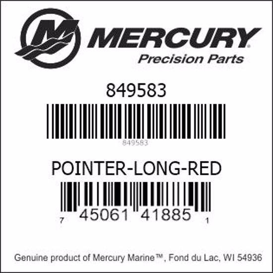 Bar codes for Mercury Marine part number 849583
