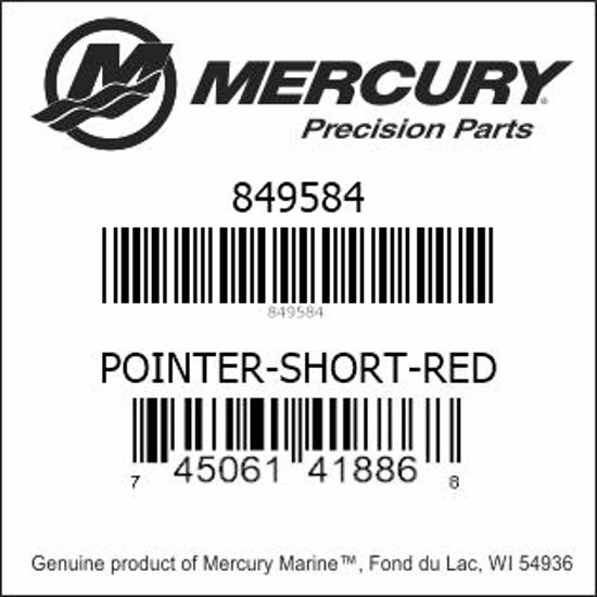 Bar codes for Mercury Marine part number 849584