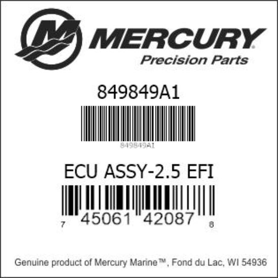 Bar codes for Mercury Marine part number 849849A1