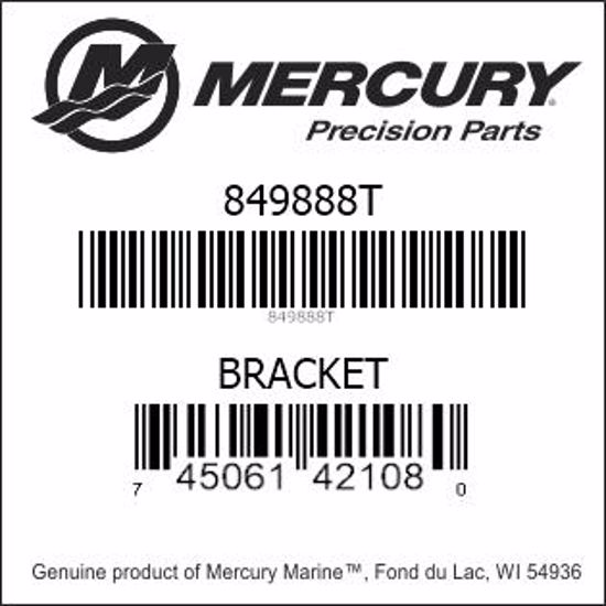 Bar codes for Mercury Marine part number 849888T
