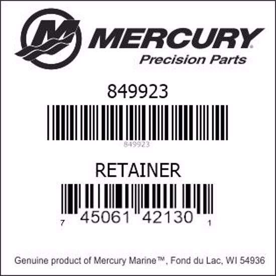 Bar codes for Mercury Marine part number 849923