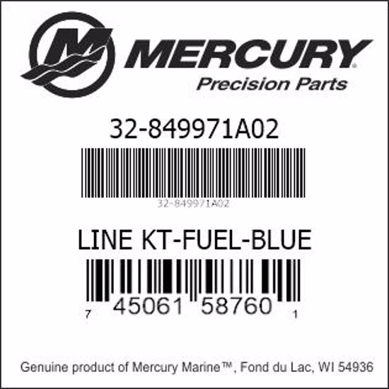 Bar codes for Mercury Marine part number 32-849971A02