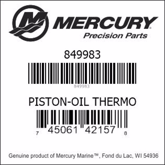 Bar codes for Mercury Marine part number 849983