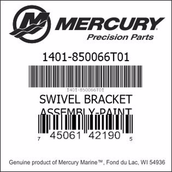 Bar codes for Mercury Marine part number 1401-850066T01
