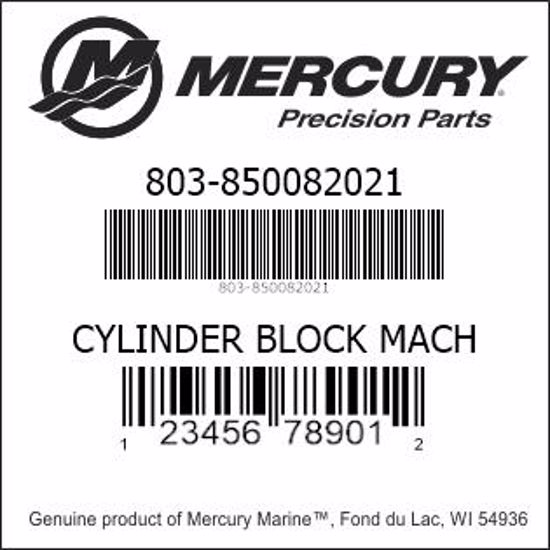 Bar codes for Mercury Marine part number 803-850082021
