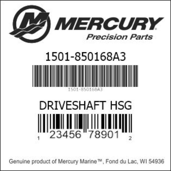 Bar codes for Mercury Marine part number 1501-850168A3